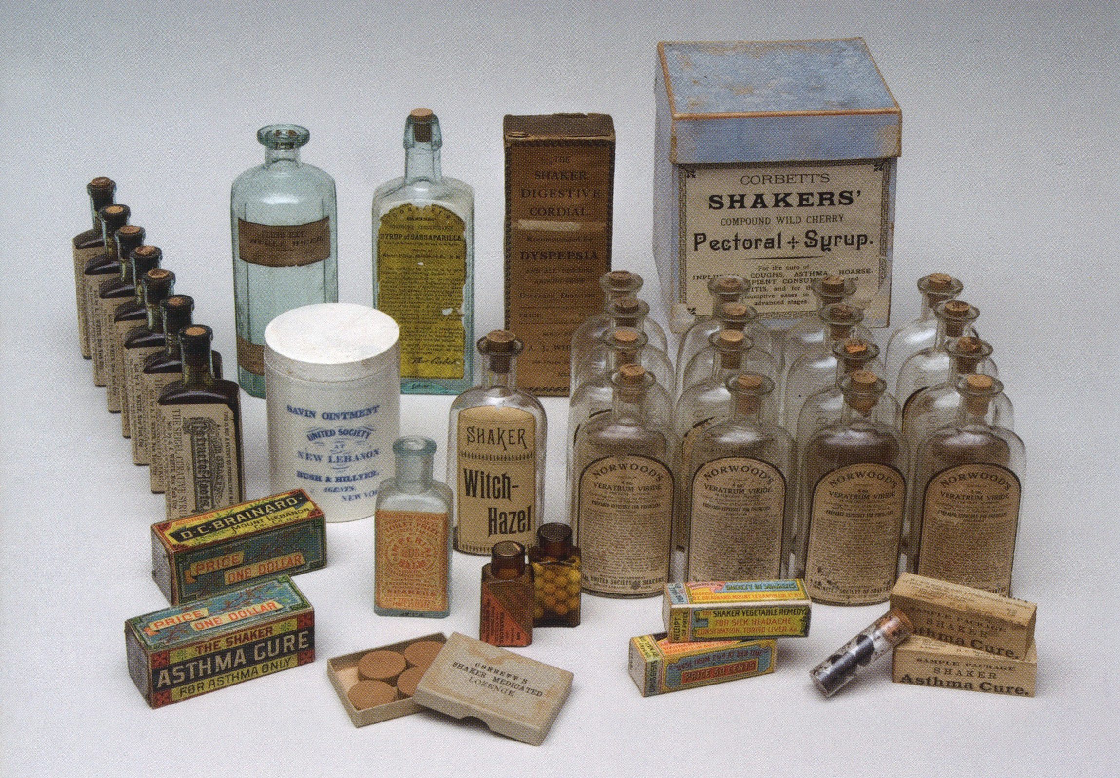 Sample of Shaker medicinal packaging, Collection of the Shaker Museum 