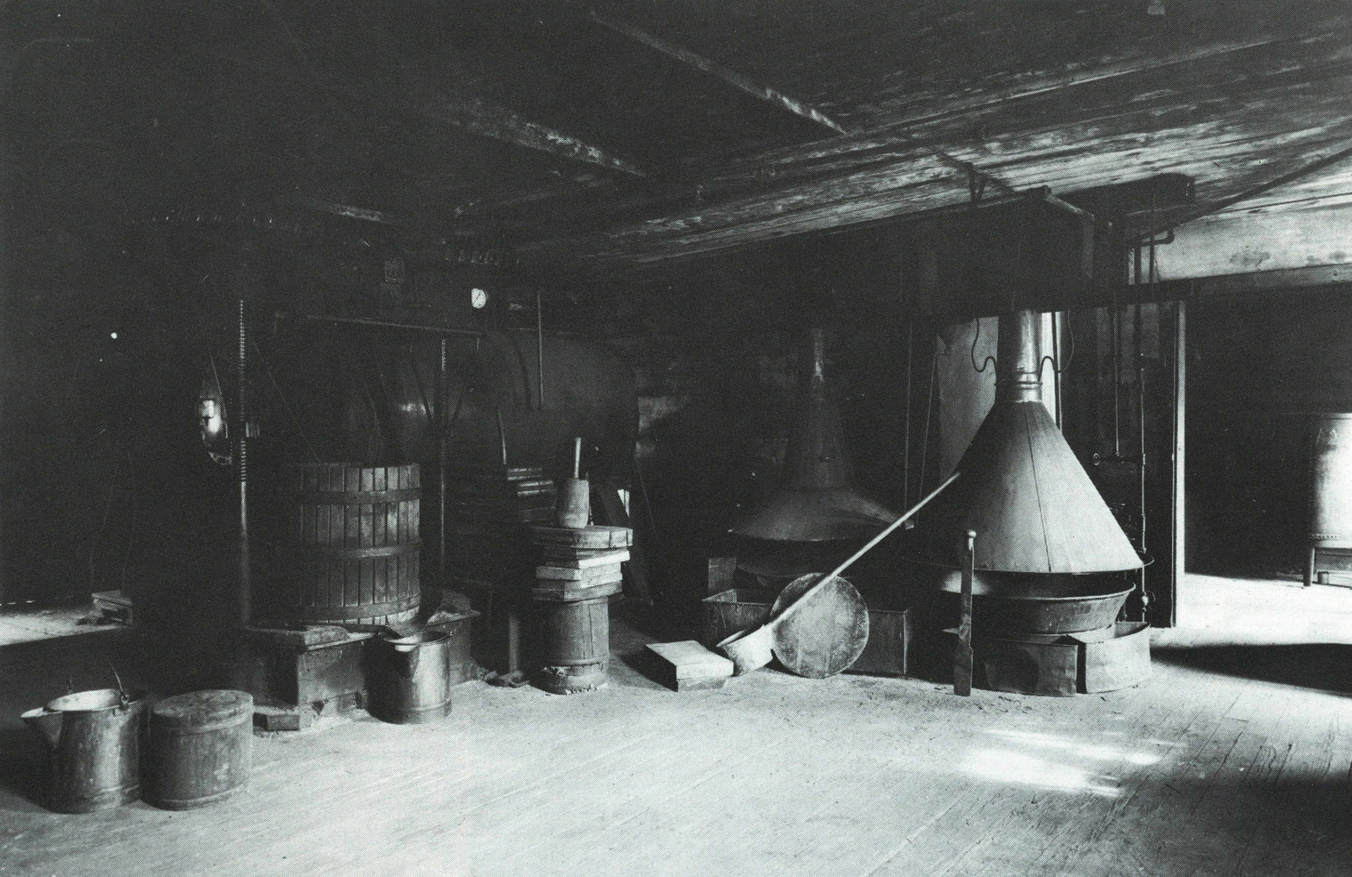 Extracting room of the Center Family medicine factory, Mount Lebanon Shaker Village, NY