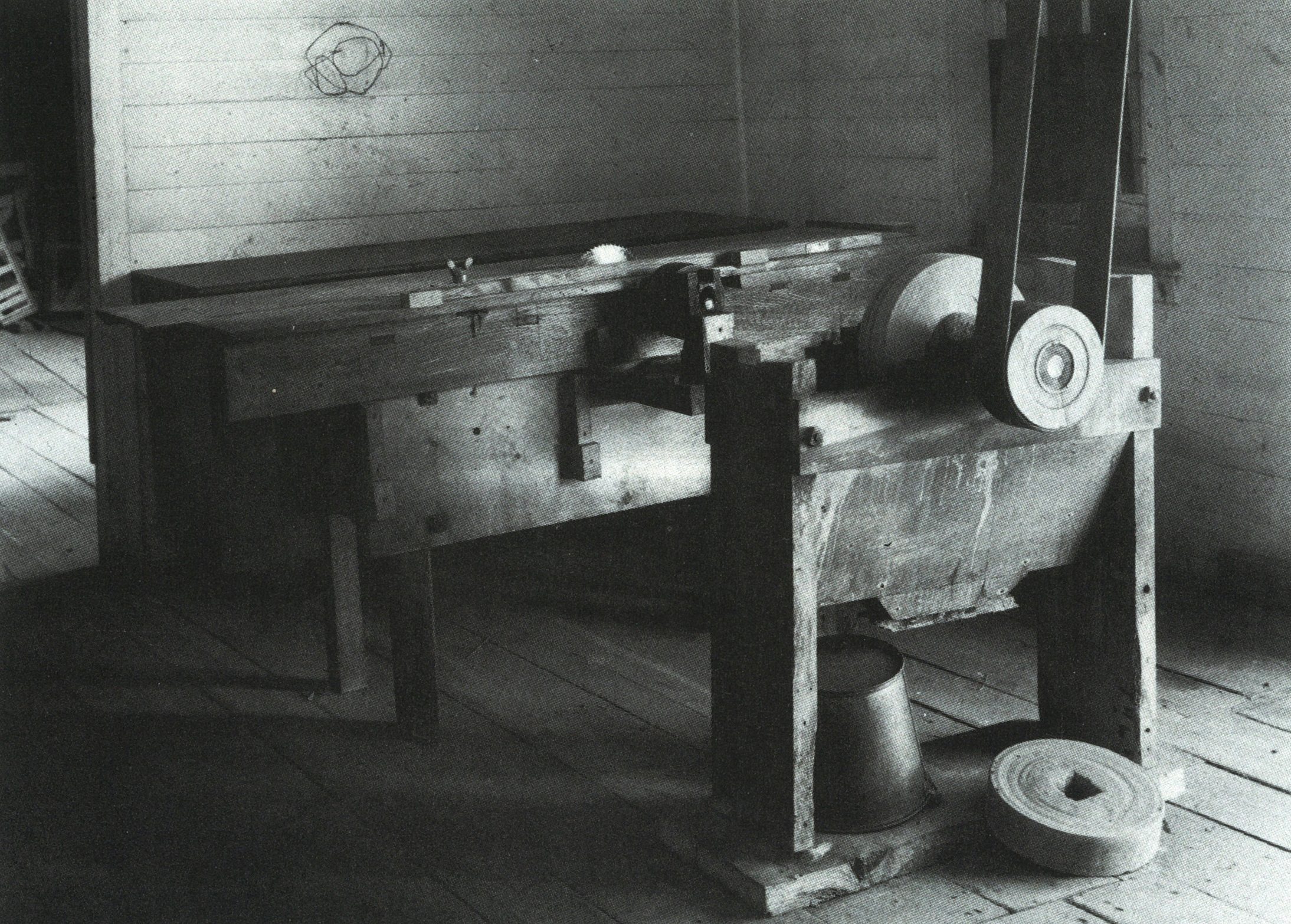 Grindstone and circular saw, North Family laundry and woodstore, Mount Lebanon Shaker Village, NY