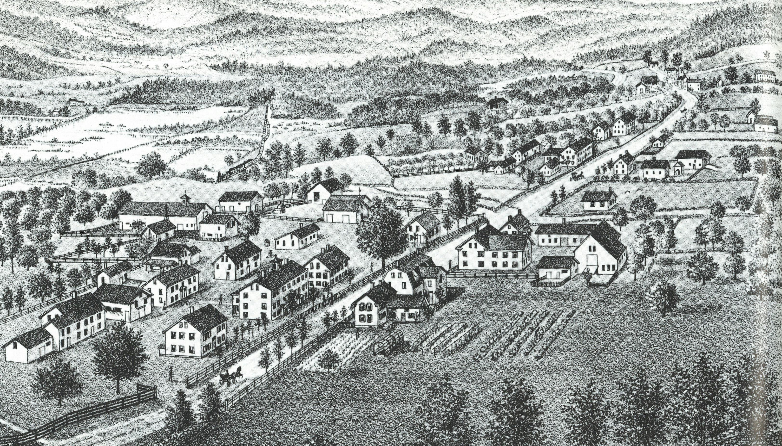 Illustration of Alfred Shaker Village, MI