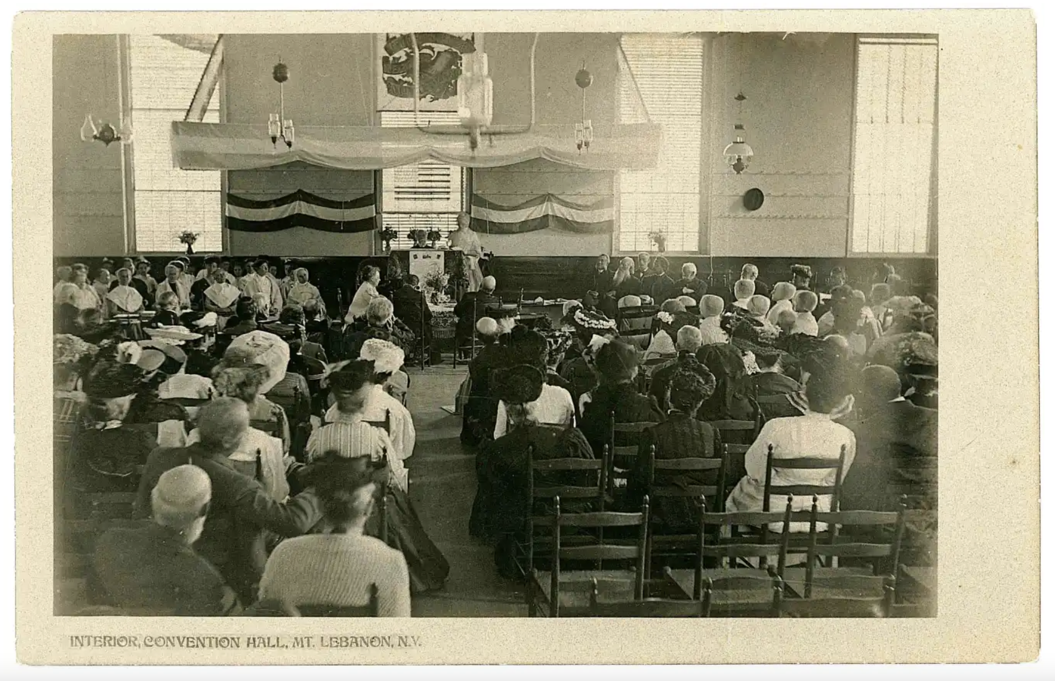 Postcard of the Shaker Peace Convention at Mount Lebanon, NY