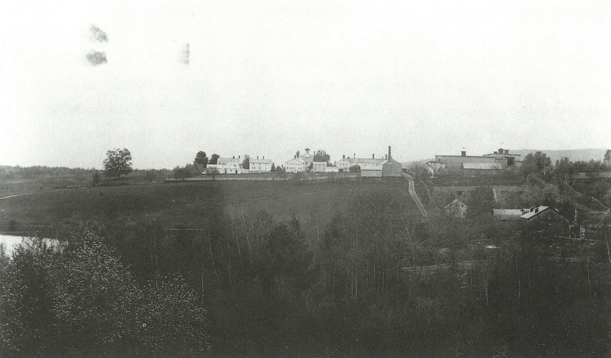 View of the Church Family area from Union Hill, Canterbury Shaker Village, CT, c. 1870