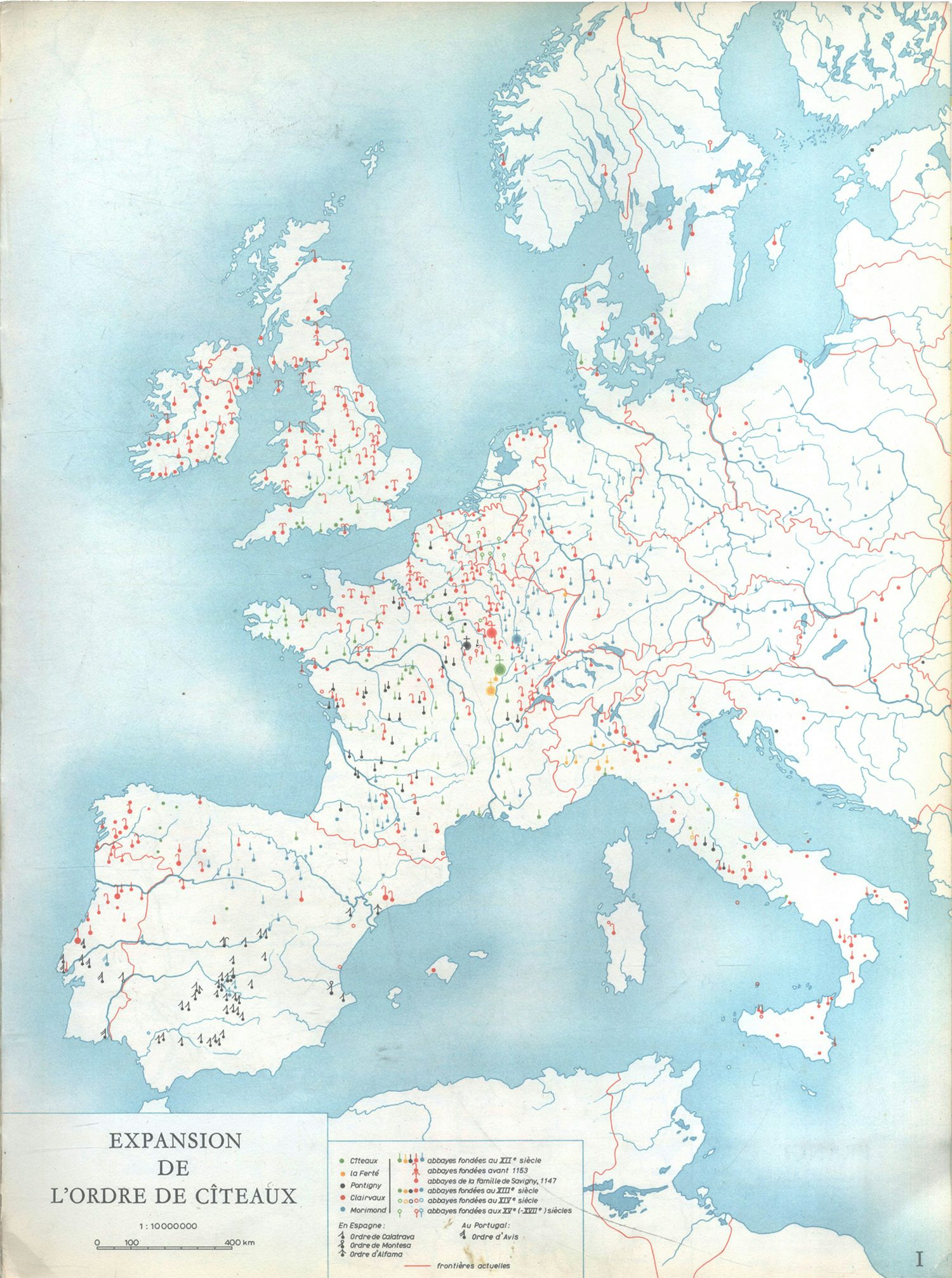 Expansion of Cistercian monasteries across Europe. The Cistercian order was able to establish a network of exclaves across the continent in a time of highly fragmented and fragile territorial governance. Through their network of semi-autonomous communities that observed strict traditions, they made major contributions to agriculture, technology, education and culture at large. Image: F.V.D. Meer